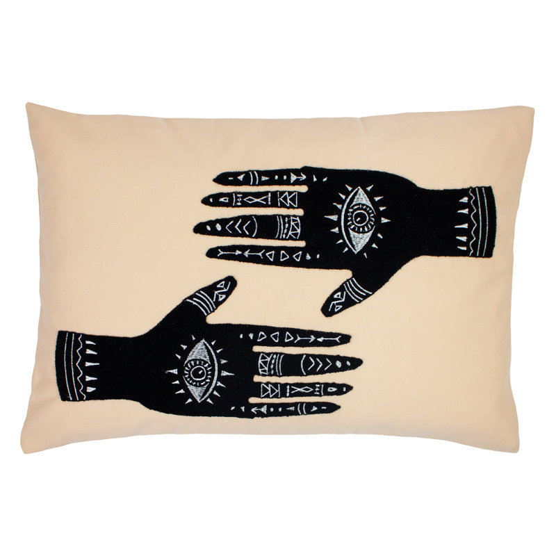 Ashram Geometric Rectangular Lumbar Cushion, Feather