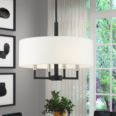 Luminaire suspendu tambour simple à 4 lumières Alirah