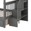 Lit superposé double avec tiroirs, escalier de rangement et garde-corps, convertible en 2 lits séparés-684836693