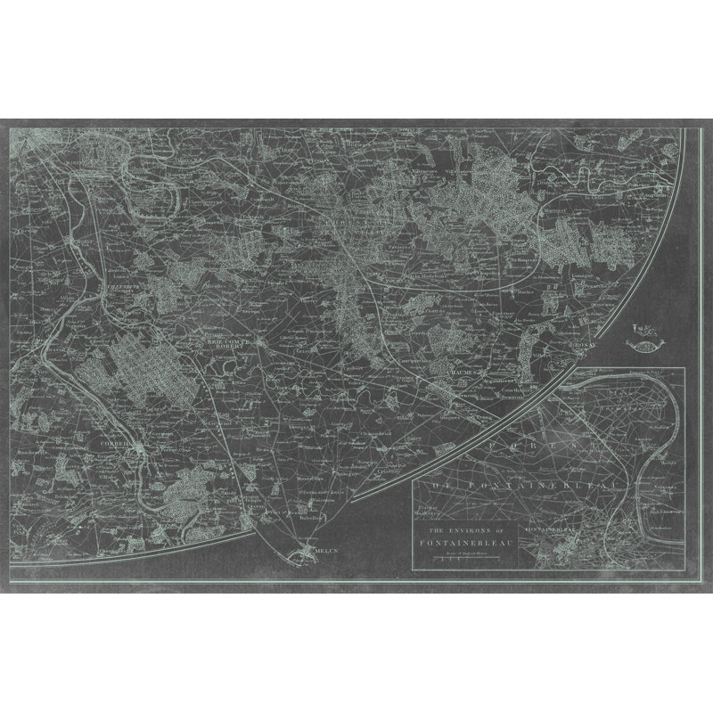 Map of Paris Grid IV by Vision Studio - Graphic Art, 30 cm H x 46 cm W, Wrapped Canvas