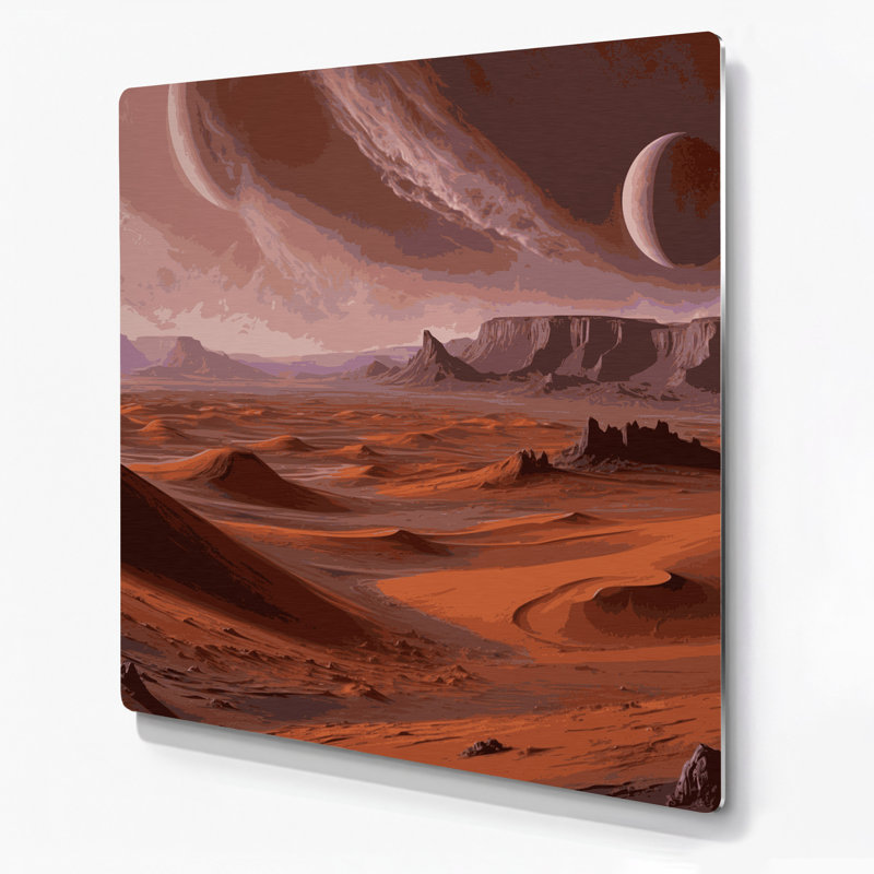Art mural en métal Space Mars