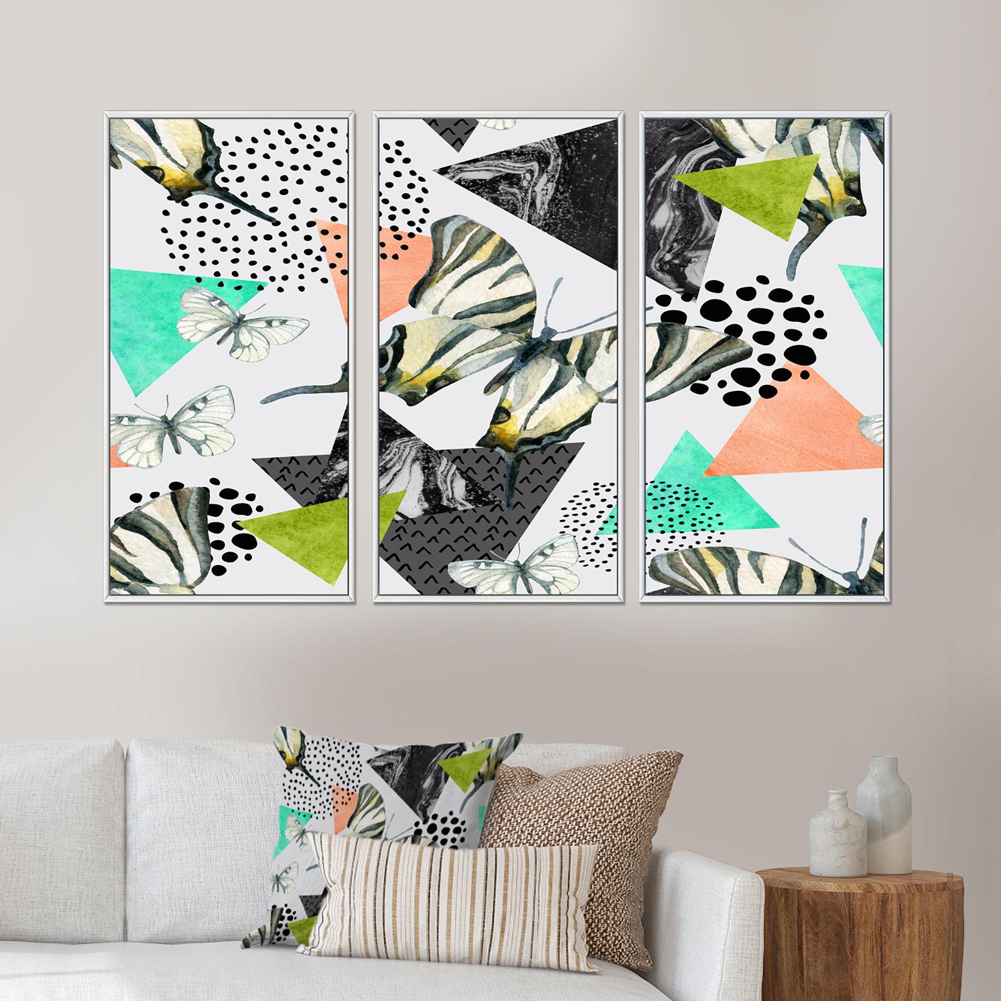 Latitude Run® Turquoise Black And Green Retro Geometrics - Patterned ...