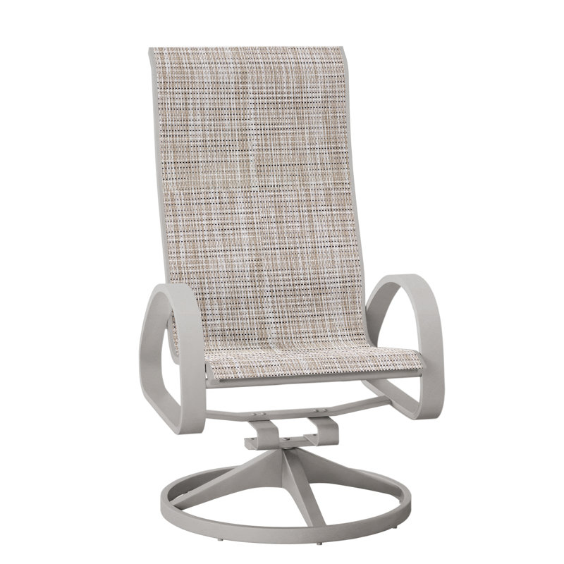 Fauteuil de patio pivotant Hiraku, Gris chaleureux texturé, Ella