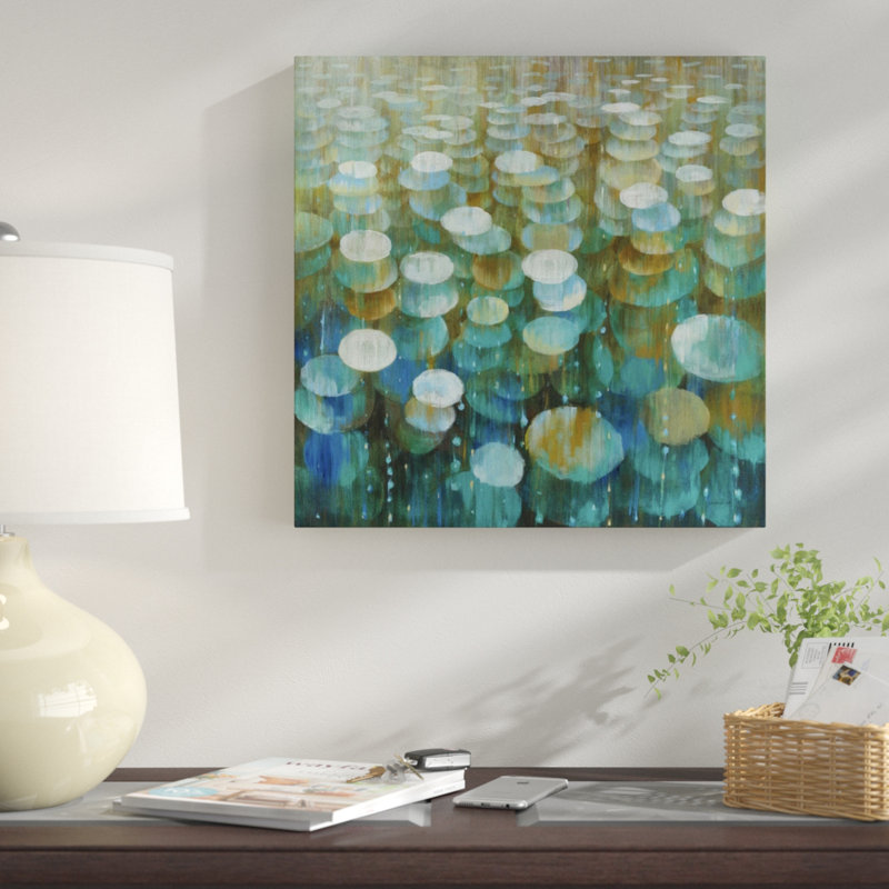 " Rain Drops " by Danhui Nai, 30" H x 30" W, Wrapped Canvas
