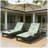 4-Position Adjustable 2-Fold Acacia Wood Outdoor Chaise Lounge with 1.57-Inch Leaf Coconut Cushion for Patio Poolside Backyard Garden, Black Finish (Only one lounge chair included)-129508746