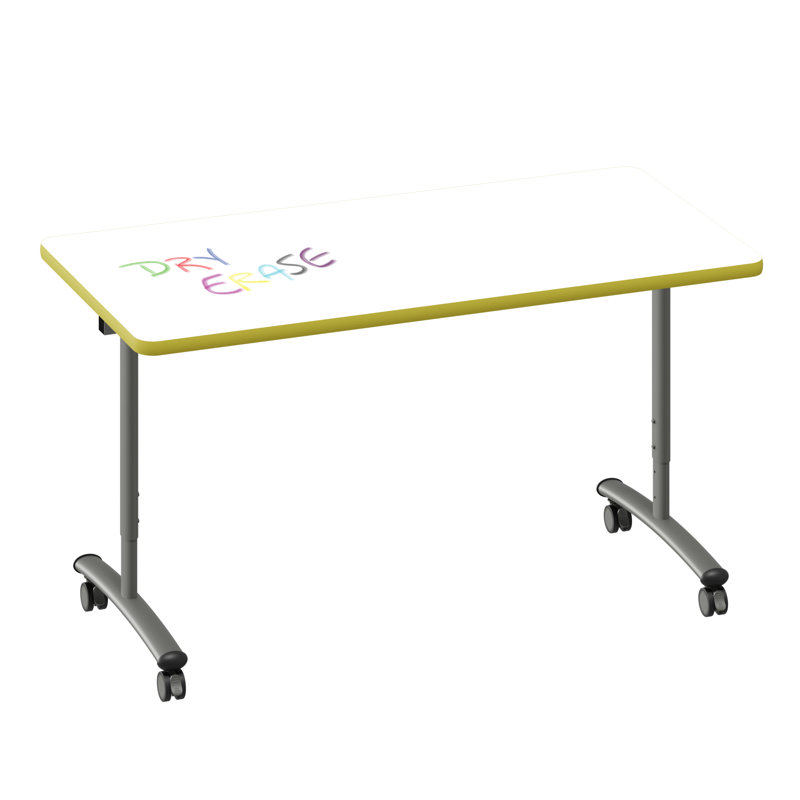 Table rabattable Premium Premium, H 38 po x L 60 po x l 30 po, Blanc / jaune