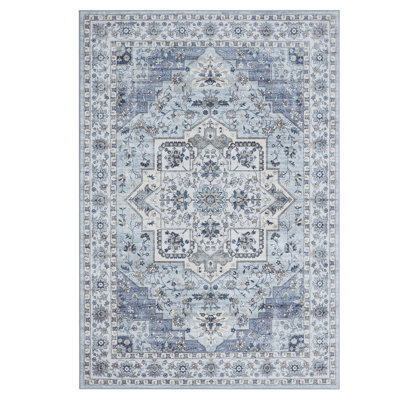 Machine Washable Rug with Rubber Backing Non-Slip Carpet for Living Room, Bedroom, Dining Room, Office, Playroom, Nursery