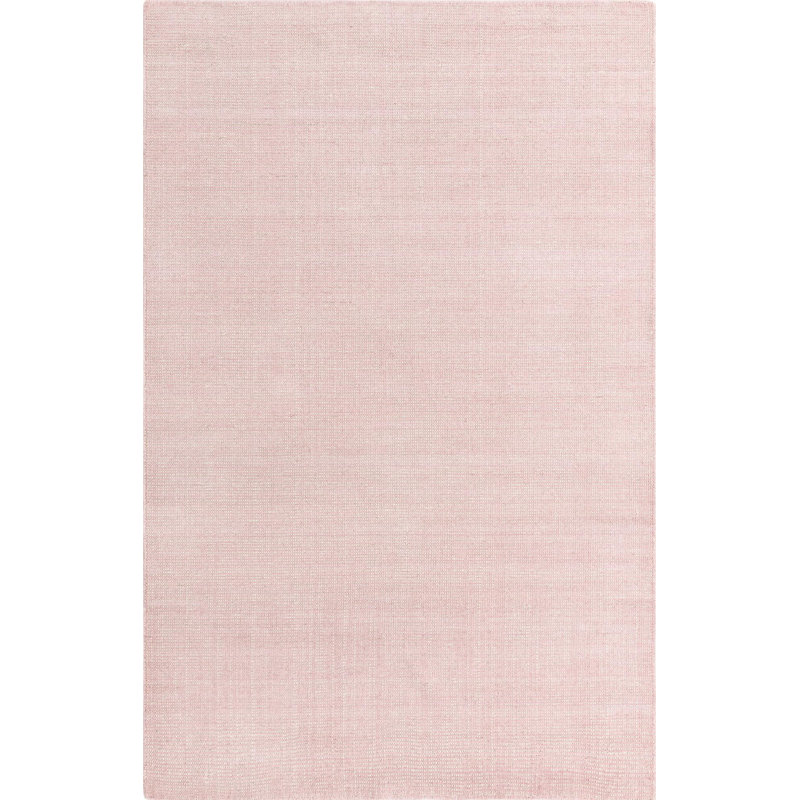 Tapis uni / rayé de couleur anglaise rose / ivoire Fladena, Rectangle 5 pi 3 po x 8 pi