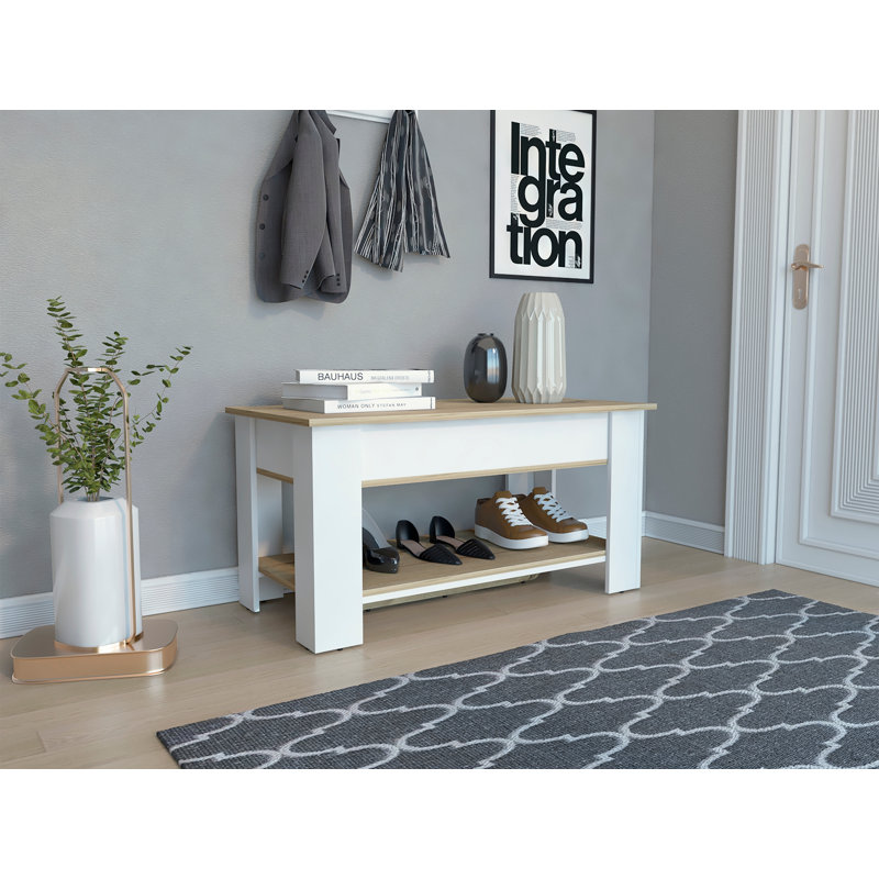 1-Shelf Lid Top Storage Table, White