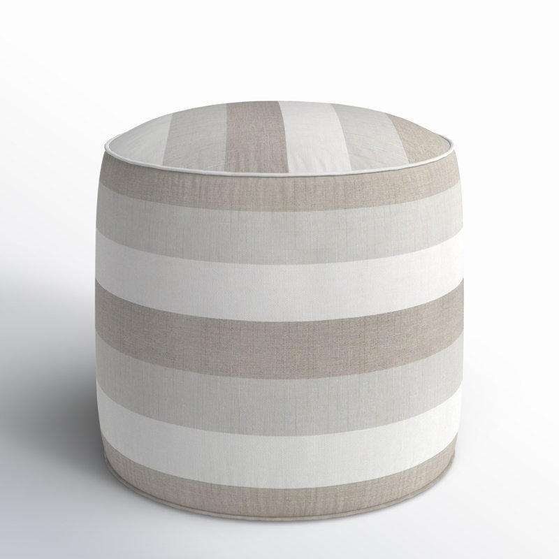 Upholstered Outdoor Ottoman with Sunbrella® Cushion, Beige
