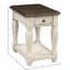 Table de chevet blanche antique pour le rangement - construction, style classique, tiroir et tablette blanc brun avec apparence