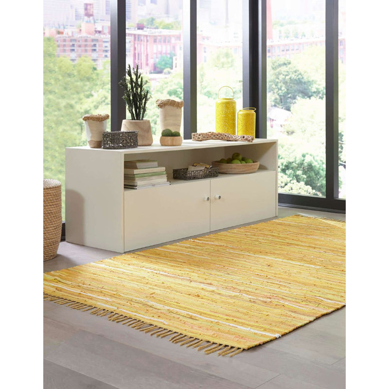 Gwin Cotton Abstract Indoor Rug, Rectangle 9' x 12'