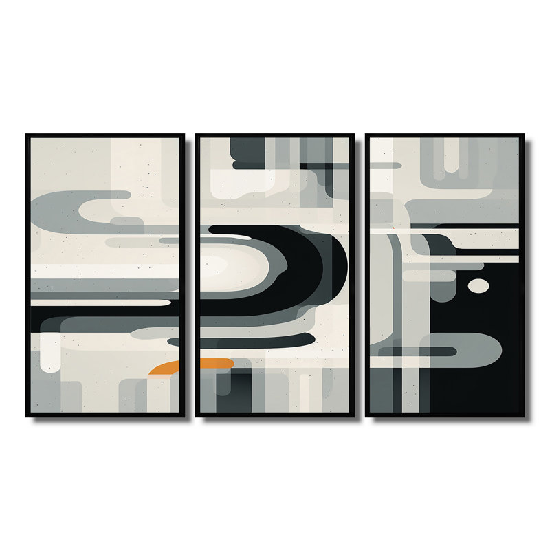 Cuda - Minimalisme, ensemble d'art mural, Cadre flottant noir, H 40 po x l 60 po x P 1 po