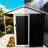 6 X 4 FT Outdoor Storage Shed With Rack Metal Garden Shed With Storage Shelves Bike Storage Tool Cabinet Box For Lawn Backyard Patio Use