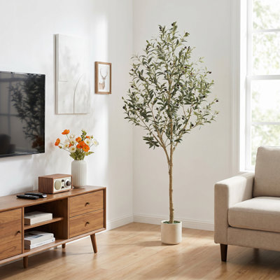 Olive artificielle 6 pi en pot, plante artificielle pour la maison et le bureau