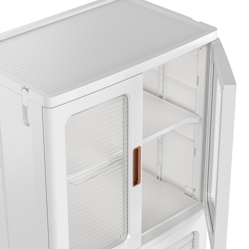 Aarn Plastic Storage Bins With Lids, Stackable Storage Containers With Drawers And Doors, Folding Collapsible Storage Boxes Bins With Wheels, Closet Organizers And Storage Cabinet For Dorms, Bedroom, Living Room, Home Office