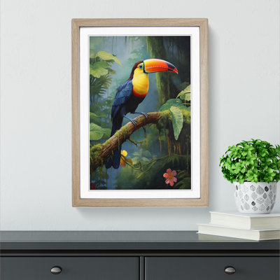 Toucan Classicism - Single Picture Frame Print on Wood