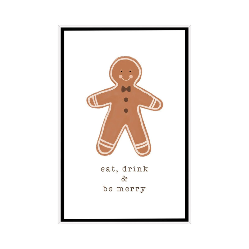 "Manger drink & be Merry" par Orara studio, reproduction d’art, Pas de tapis, Toile blanche encadrée
