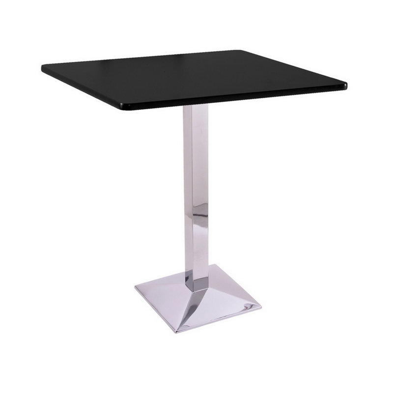 Bar Height Pedestal Table, Chrome, 36"H x 36" L x 36" W