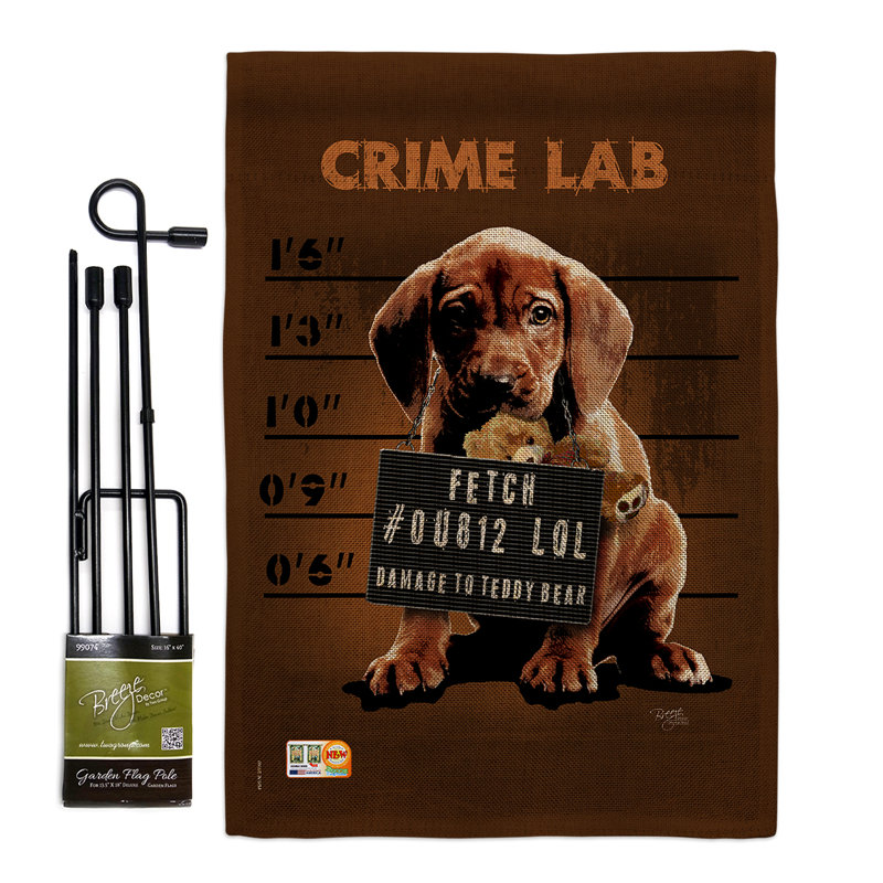 Drapeau de jardin en toile de jute 19 x 13 po Tallis Crime Lab