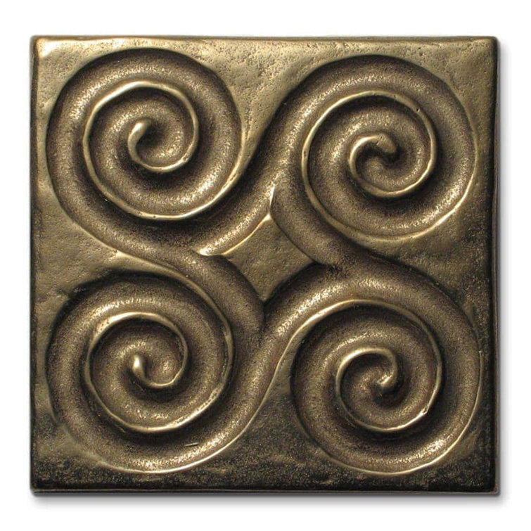 3" x 3" Metal Pinwheel Decorative Tile Insert