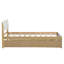 Contemporary Twin Bed Frame With White High Gloss Design And Practical Oak Trundle For Bedroom Modern Headboard, Versatile-693002624-693002686-693002685