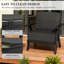 Ensemble de fauteuils d'extérieur en aluminium 2 pièces avec coussins épais et résistants aux intempéries - gris-923993607