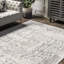 Tapis traditionnel rétro gris à motif de médaillon Etasha-1117498703