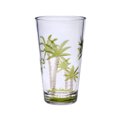 Ensemble de 4 verres à boisson en acrylique Palm Tree Design Hi-Ball - 20 oz