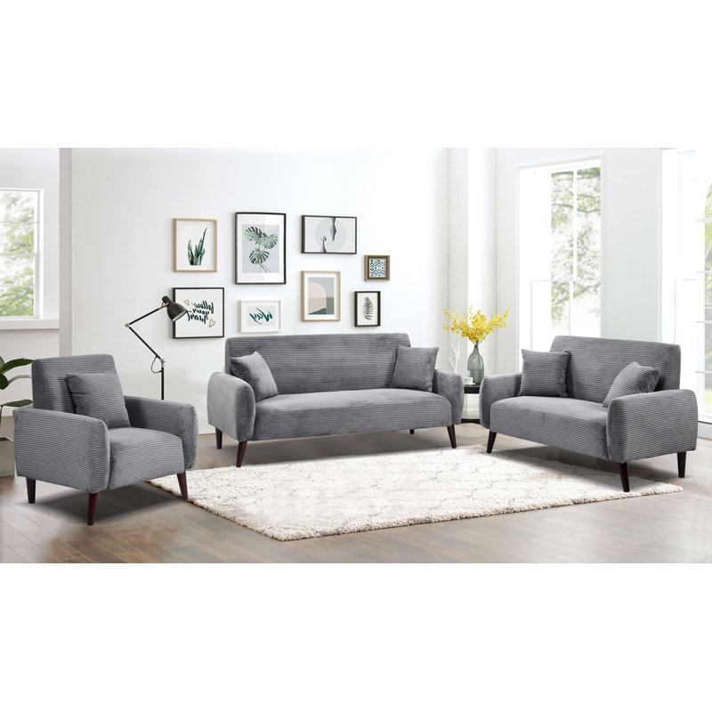 Anmie 5 - Piece Velvet Living Room Set