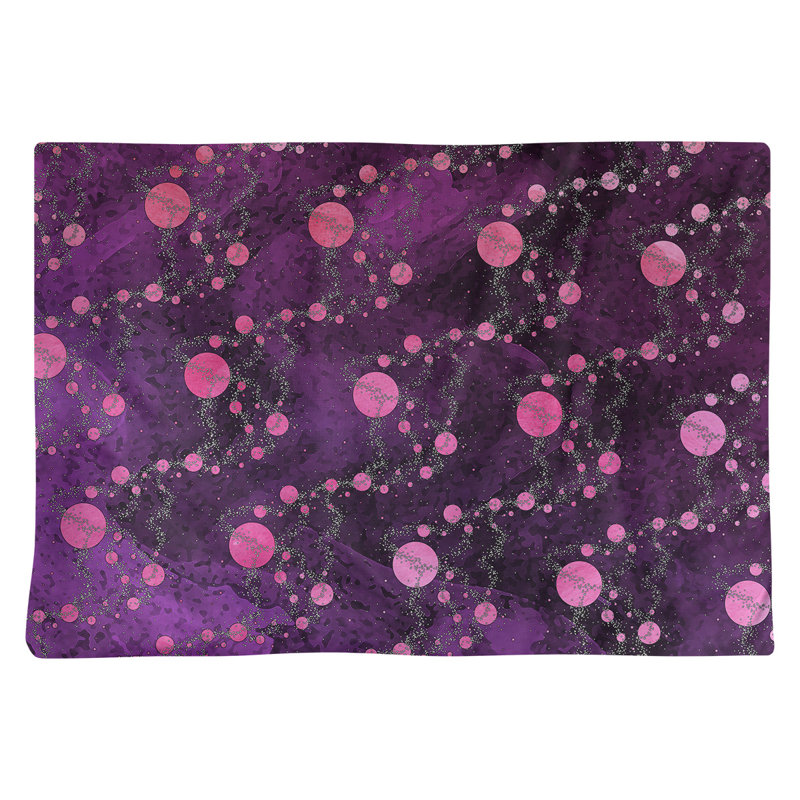 Napperon en planètes et étoiles 18 po, Mauve / Rose