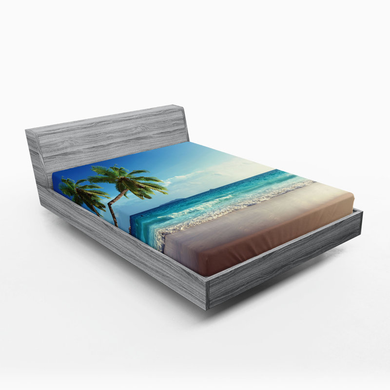Ensemble de 2 draps-housse Ambesonne Beach, Drap-housse pour très grand lit californien