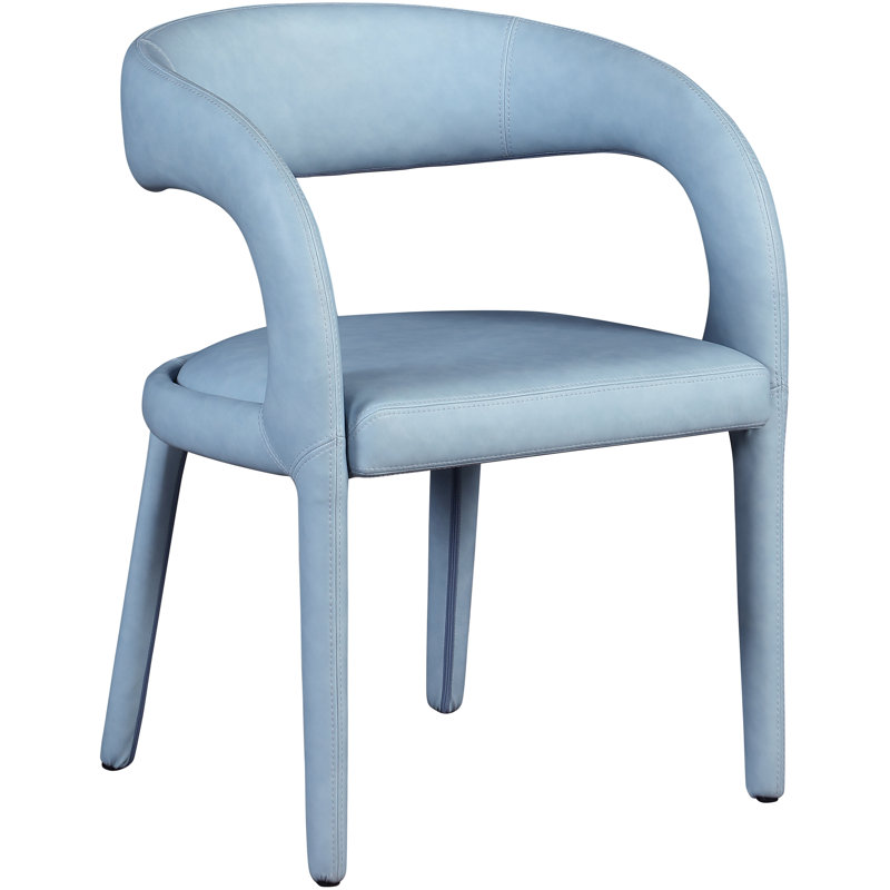 Sylvester Faux Leather Dining Chair, Light Blue Vegan Leather