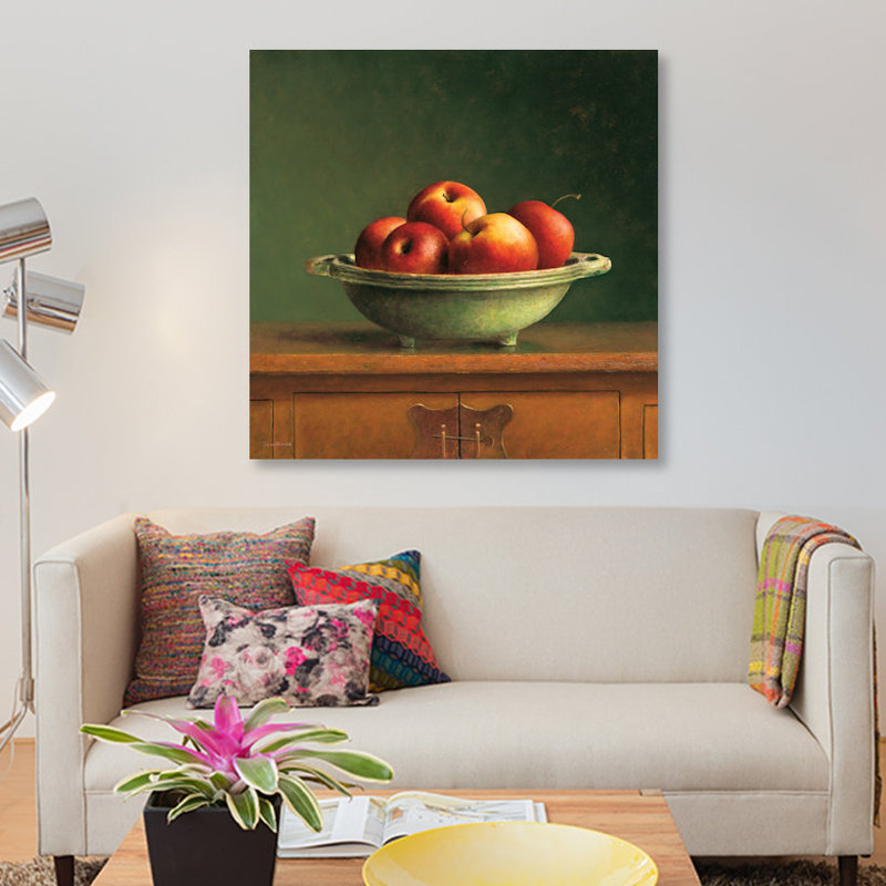 «Apples», reproduction sur toile, H 18 po x l 18 po x P 1,5 po, Toile tendue, Pas de tapis