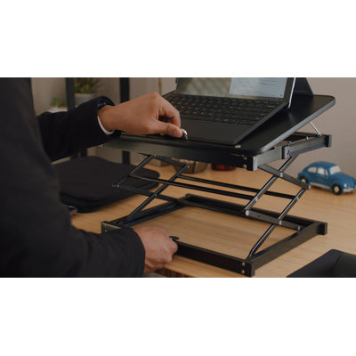 Tomasi Ergonomic Height Adjustable Standing Desk Converter -  Ebern Designs, 21B91B3415404F4FADF5108F49F710D9