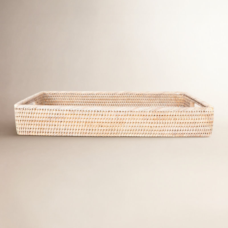 Ilonka Rattan Tray, White Wash