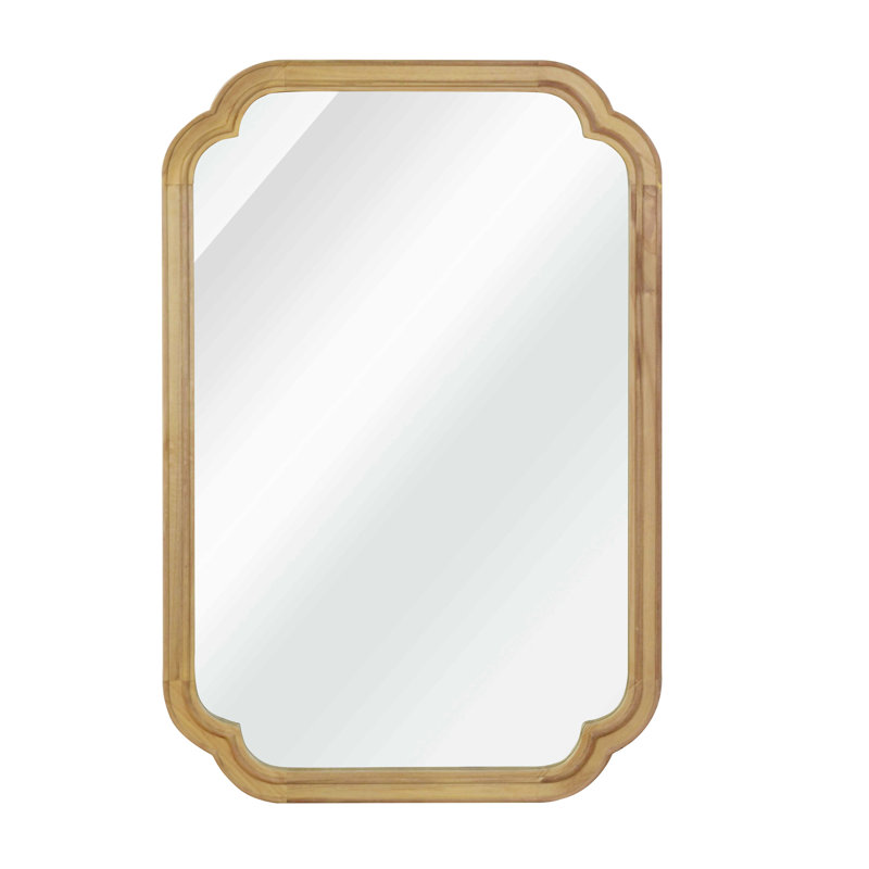 24" X 36" Solid Wood Frame Rounded Corner Decorative Mirror, Mirror For Bedroom, Bathroom, Living Room, Entryway, 36" x 24"