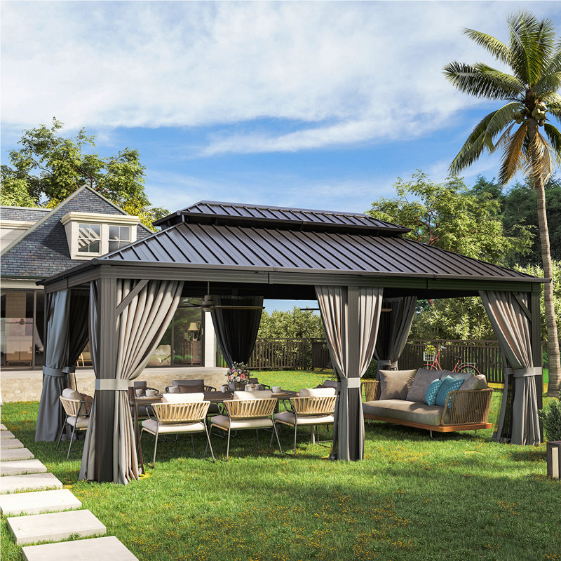 20 Ft. W X 12 Ft. D Aluminum Post Patio Gazebo