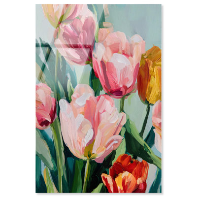 Printemps, tulipes printanières III, art floral par Art Remedy, prêt à accrocher, 16 x 24