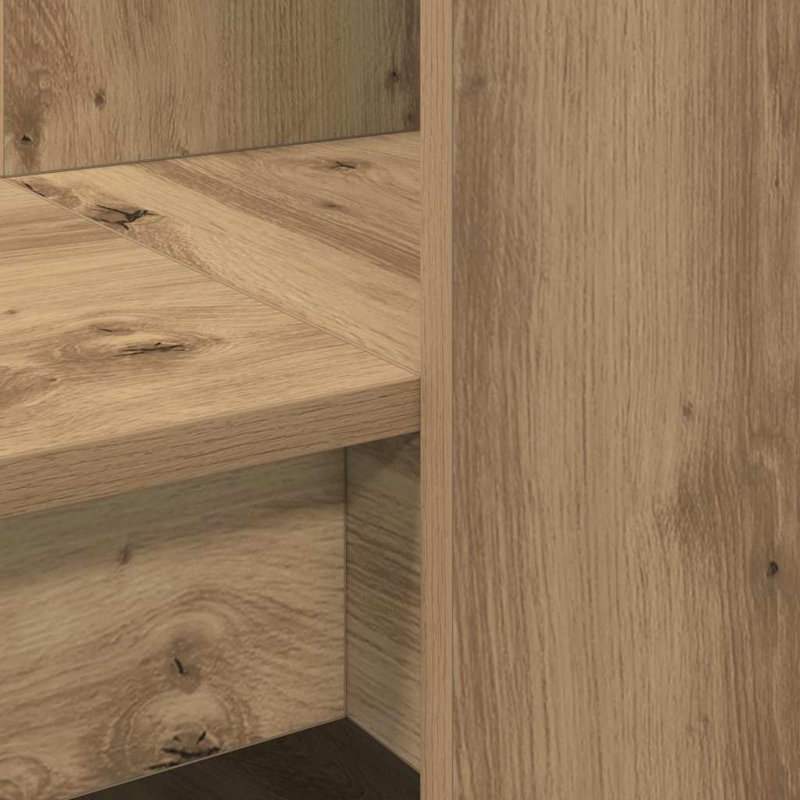 Desk With Shelf 122 X 67 X 145 Cm Engineered Wood, Artisan Oak