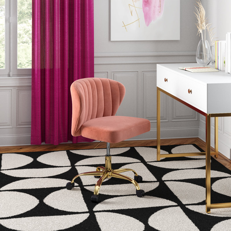 Alice Ergonomic Task Chair with Tufted Back, Pink