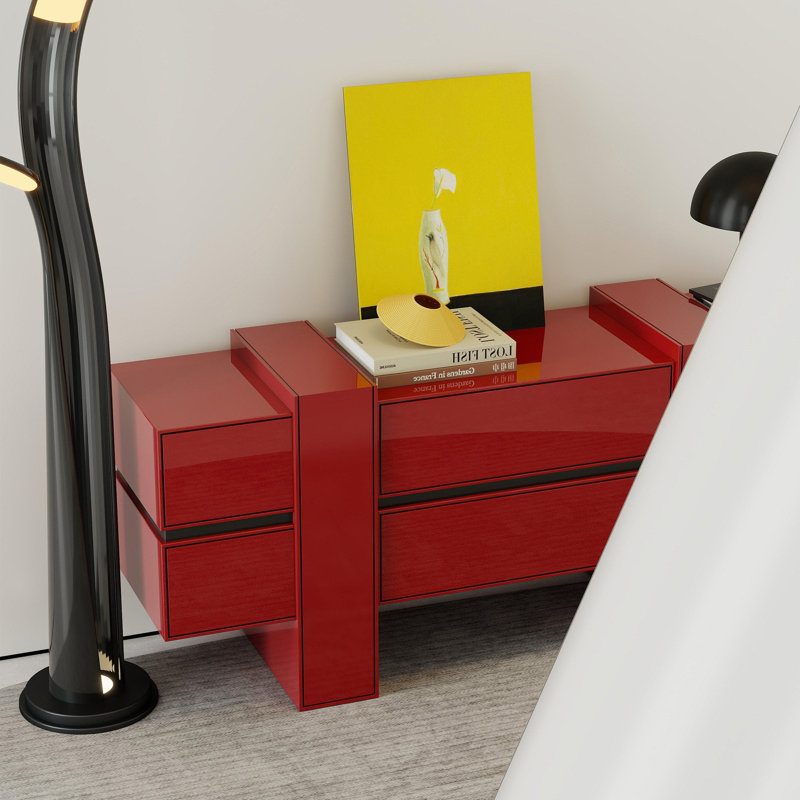 Italian minimalist solid wood sideboard