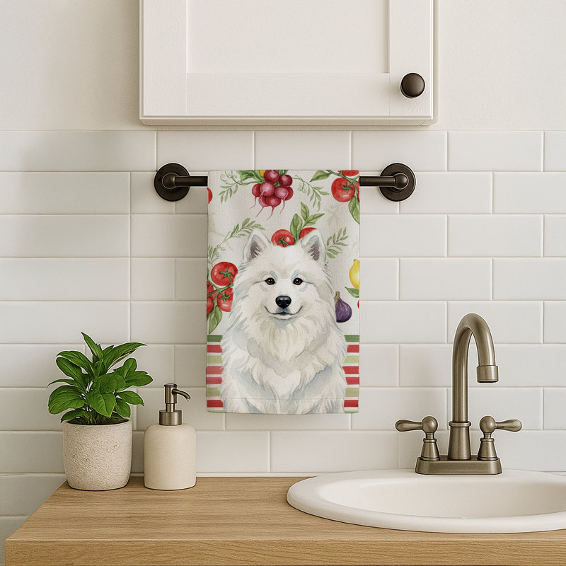 Serviette de cuisine White Samoyed Légumes, White Samoyed