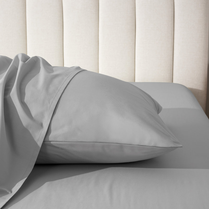 Taie d'oreiller 100% coton biologique percale, 2 très grandes taies d'oreiller, Gris clair