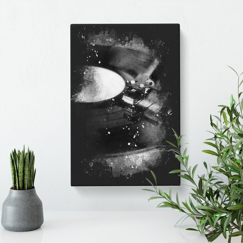 Vinyl Record Player - Wrapped Canvas Painting, 50cm H x 35cm W x 3cm D
