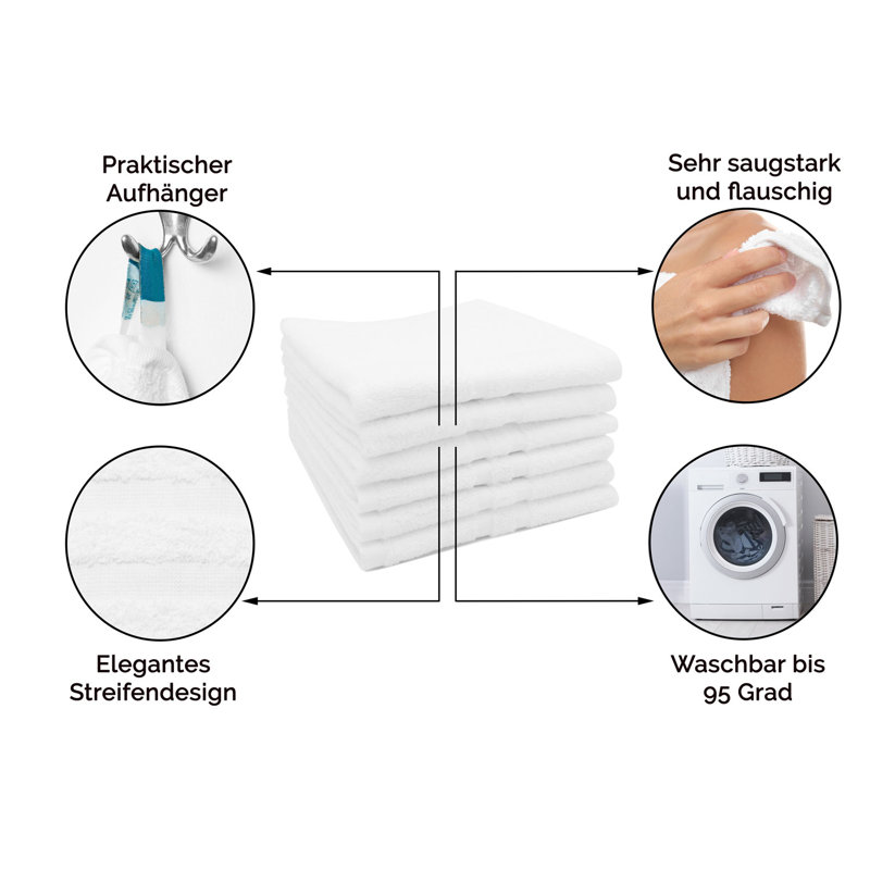 Midweight Hand Towel, White