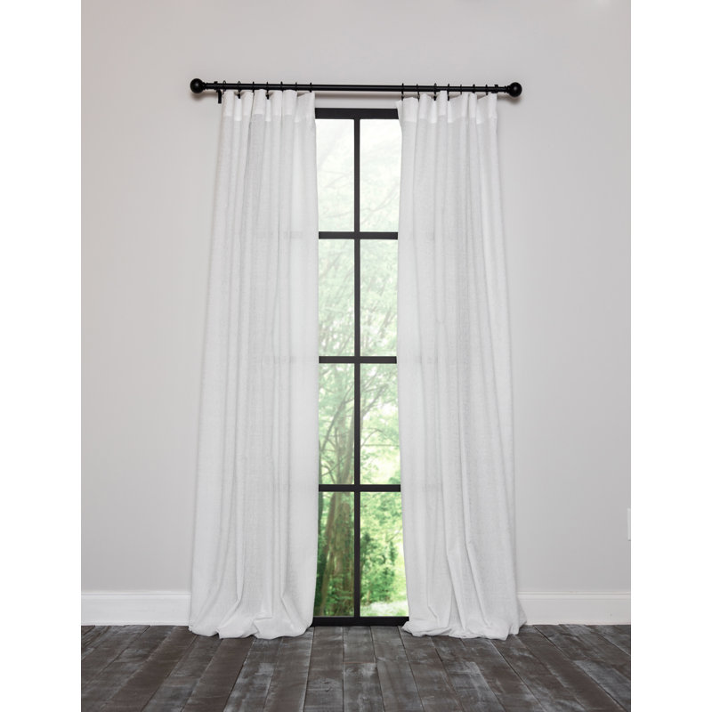 Semi Sheer Curtain Single Panel, Ivory, 54" x 84"