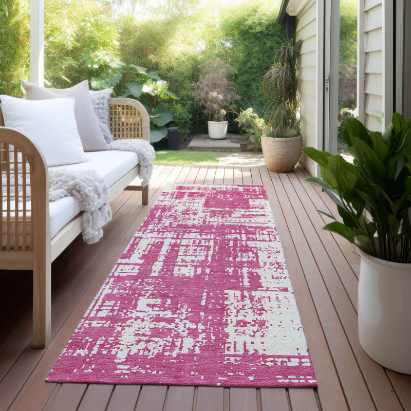 Malek Indoor/Outdoor Area Rug with Non-Slip Backing, Runner 2'3" x 7'6"