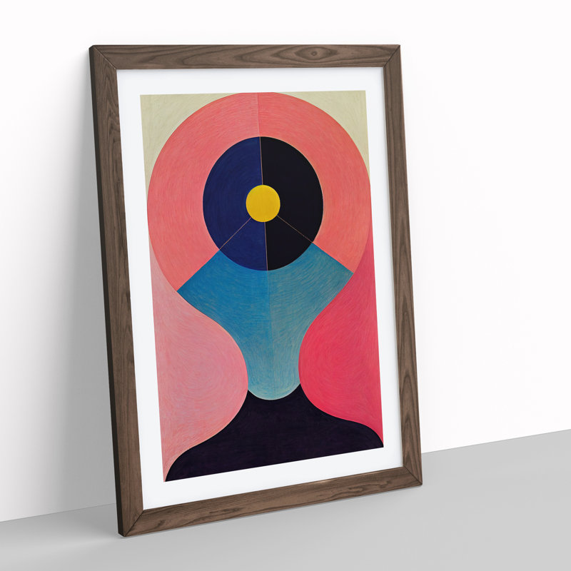 XV1022-529X An Abstract Art No.1 - Single Picture Frame Painting, 46cm H x 34cm W x 2cm D, Walnut