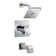Ara Diverter Tub and Shower Faucet with H2okinetic Technology